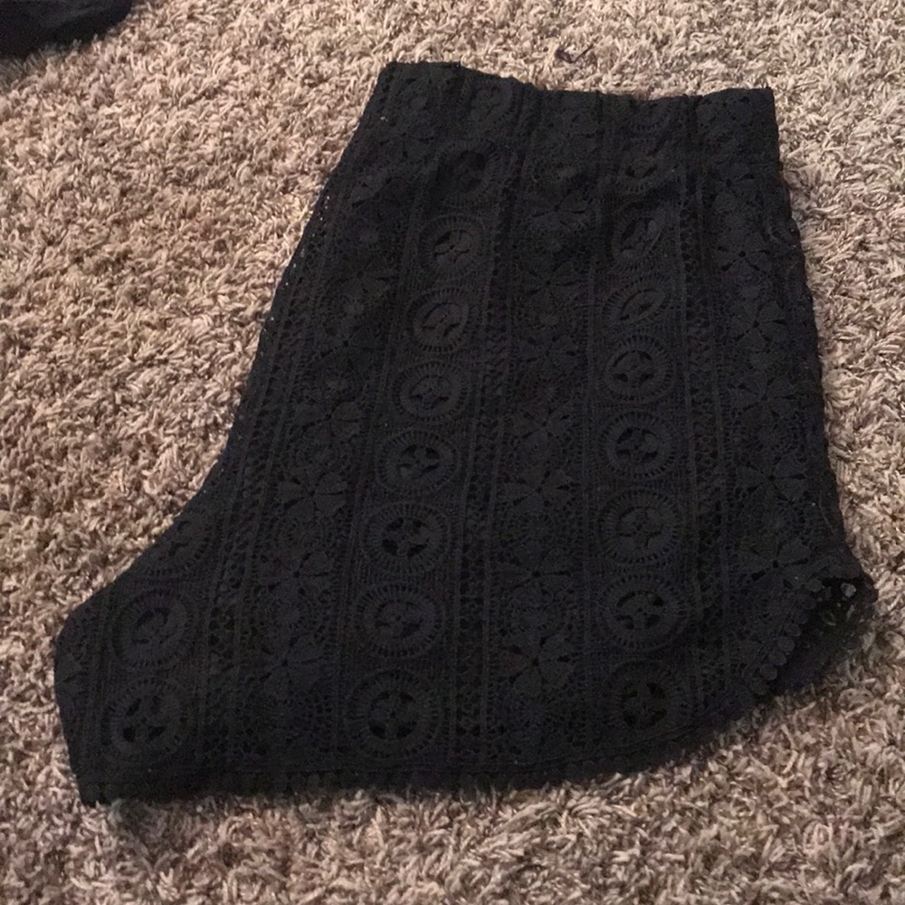 Black lace shorts